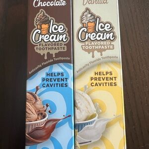 2 Pack of Flavored Toothpaste Vanilla and Chocolate Fluoride Toothpaste 3.5 each